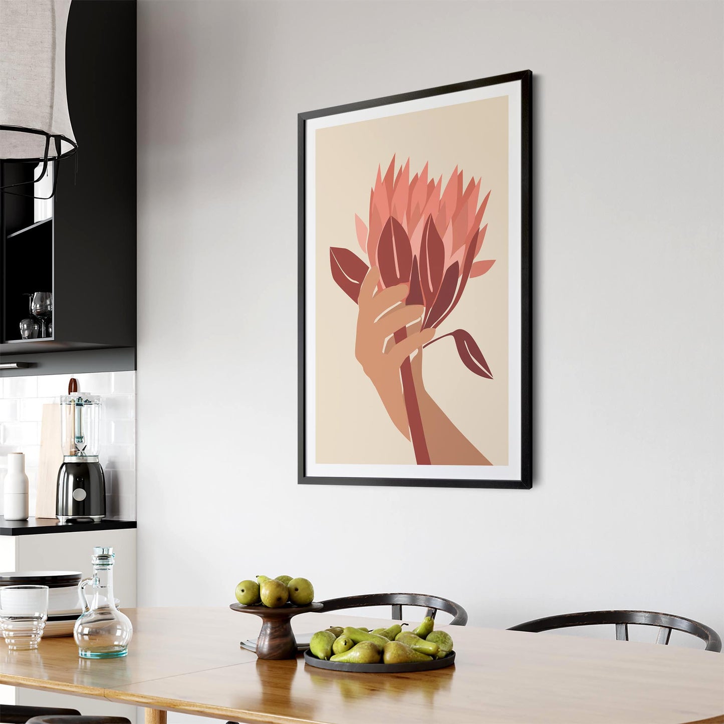 Minimal Floral Abstract Flower Drawing Wall Art #2 - The Affordable Art Company