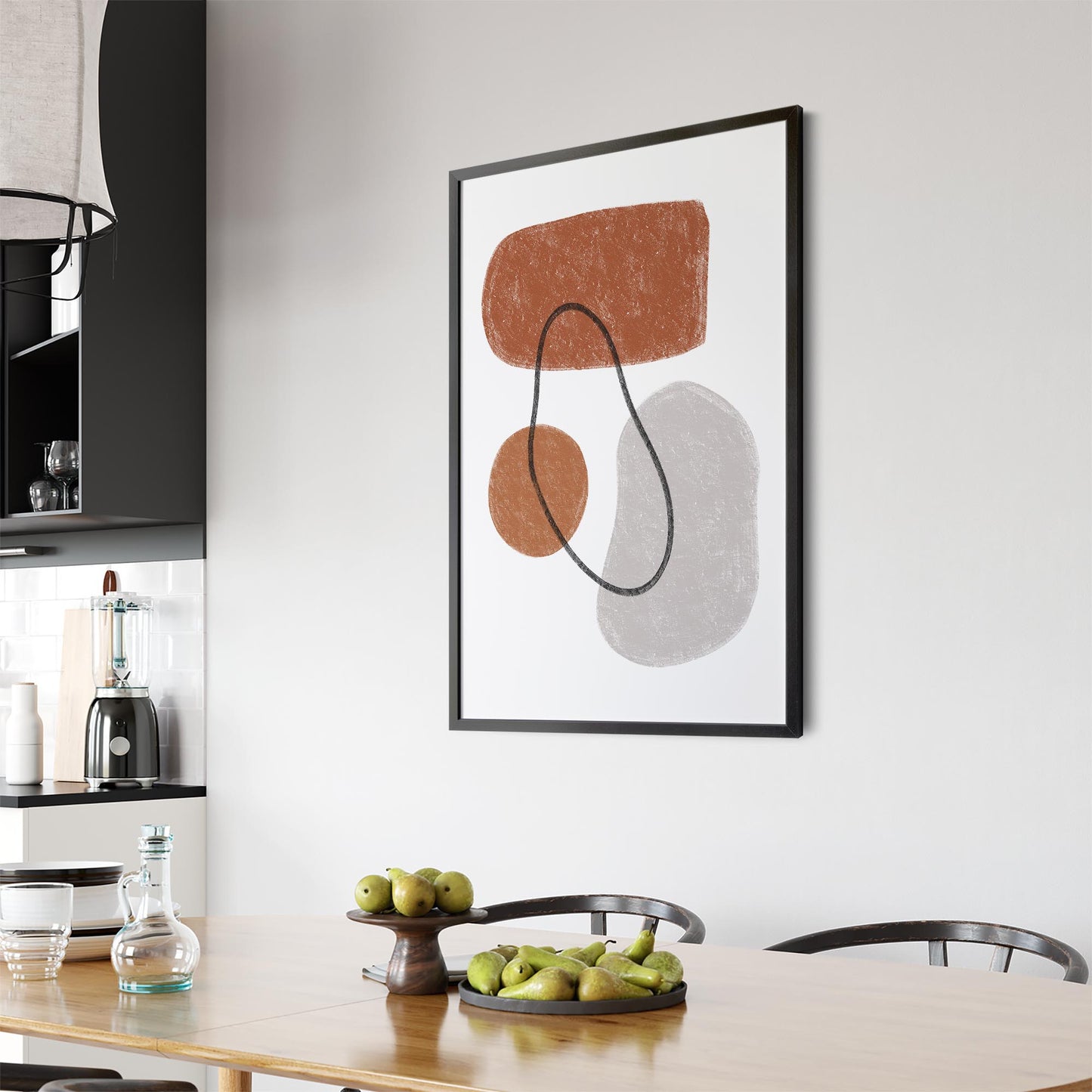 Modern Abstract Shape Minimal Retro Wall Art #3 - The Affordable Art Company