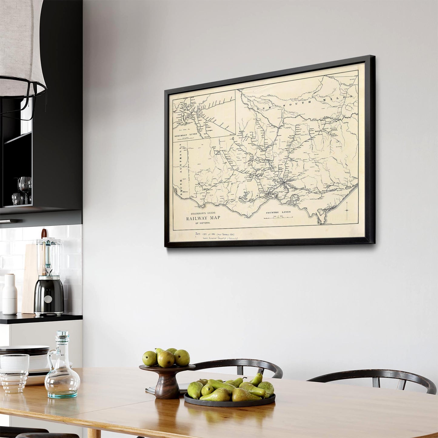 Vintage Railway Map of Victoria (1884) Wall Art - The Affordable Art Company