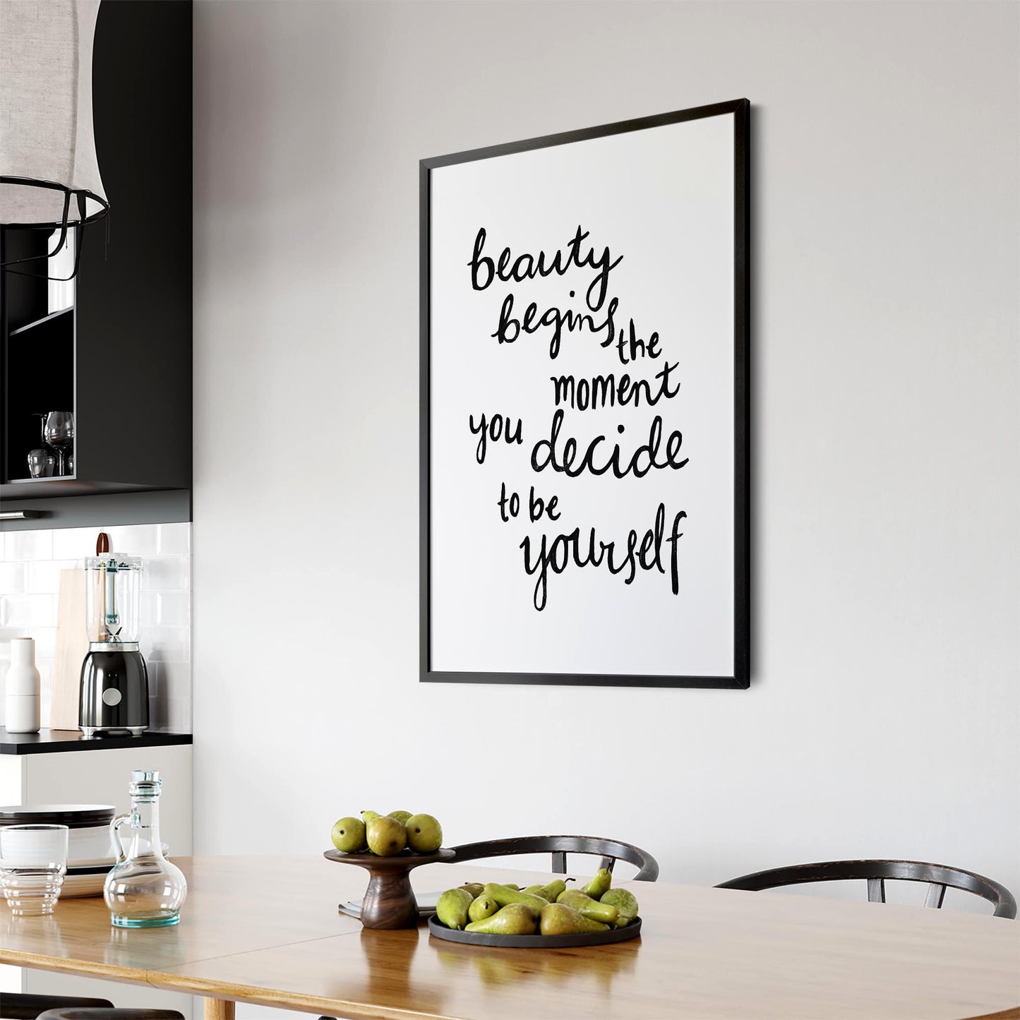 "Beauty Begins..." Bedroon Fashion Quote Wall Art - The Affordable Art Company