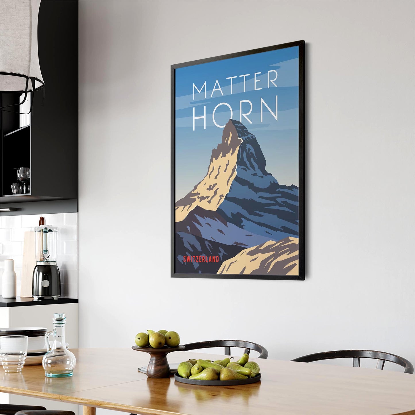 Retro Matterhorn, Switzerland Travel Wall Art - The Affordable Art Company
