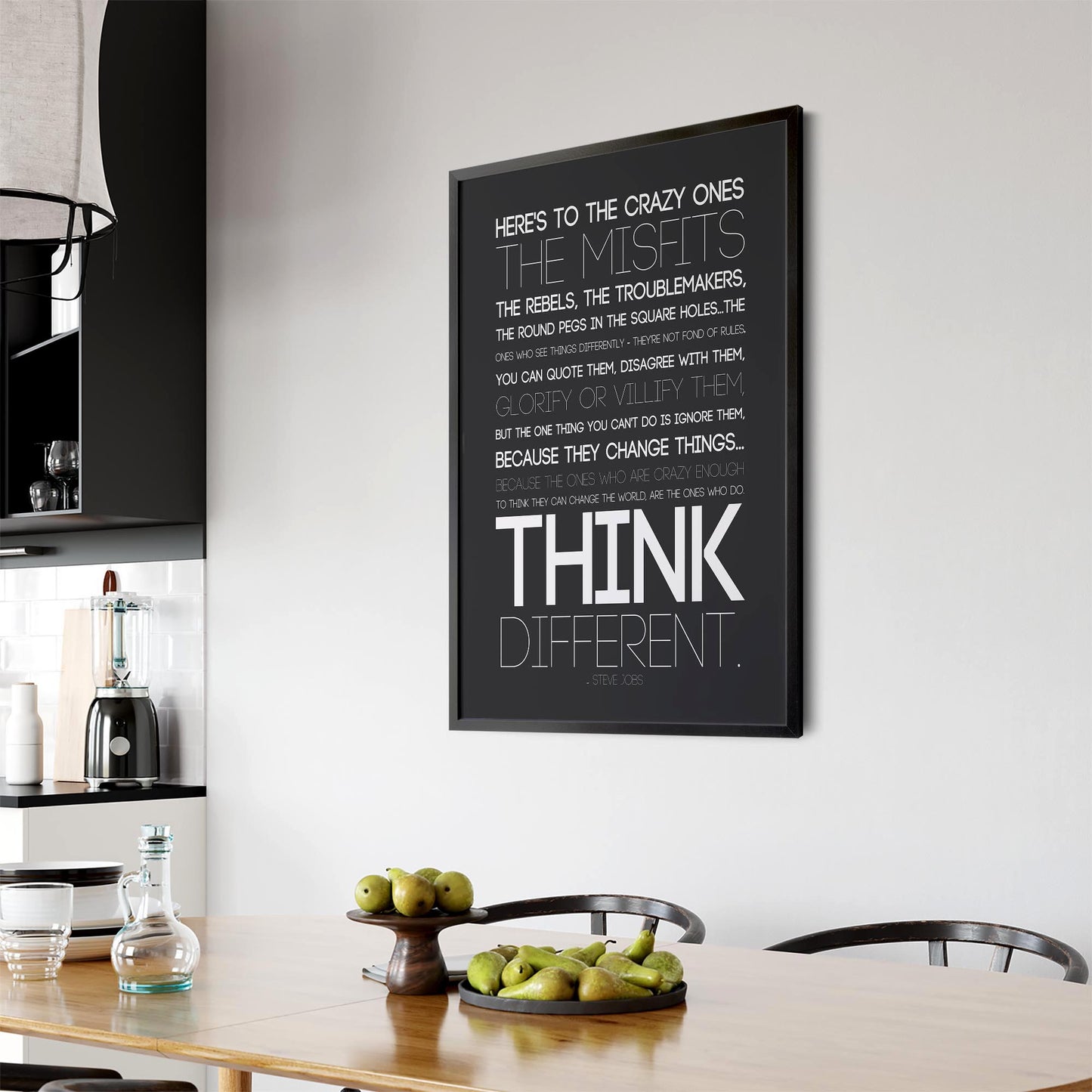 "Think Different" Steve Jobs Office Quote Wall Art - The Affordable Art Company