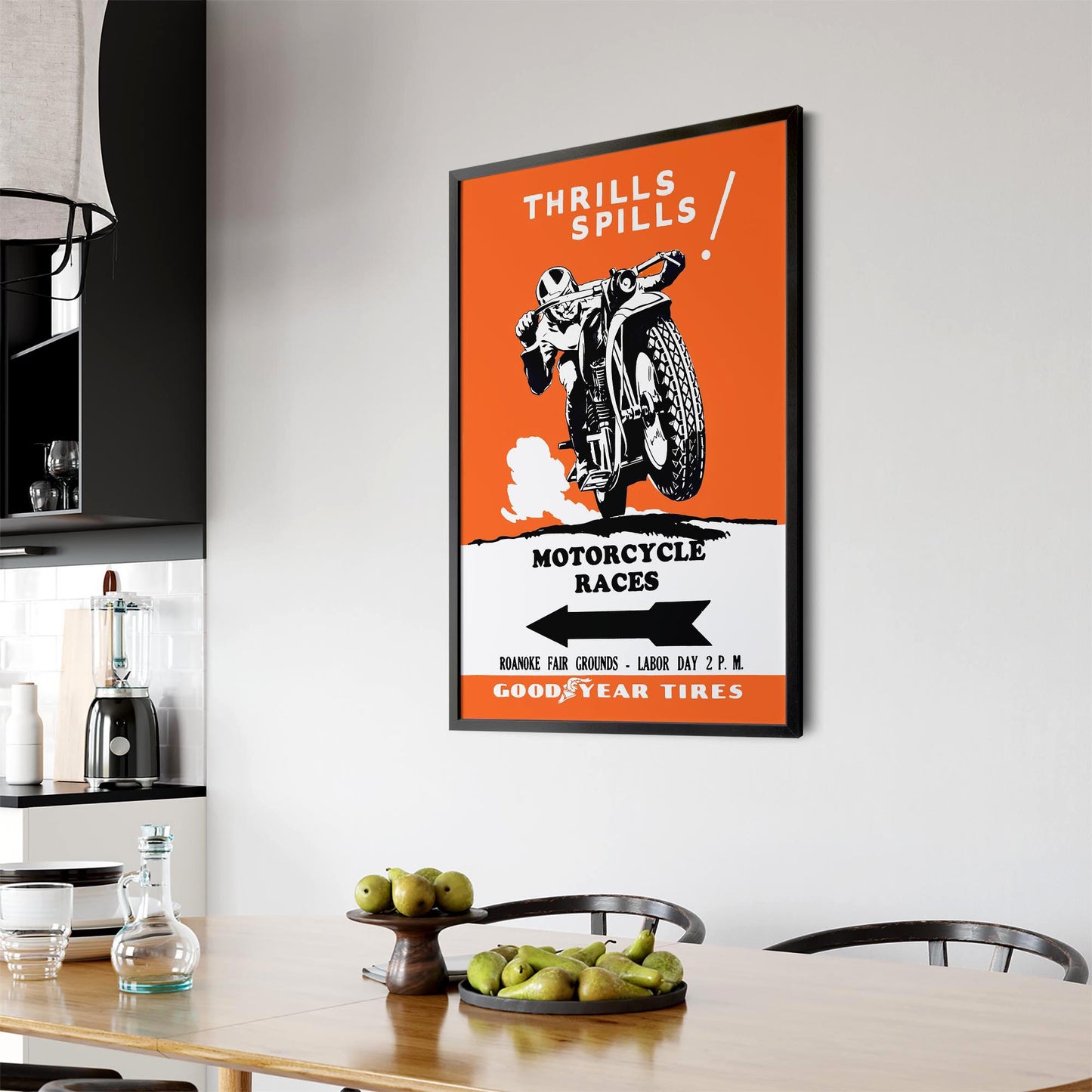 Motorcycle Racing Vintage Advert Man Cave Wall Art #1 - The Affordable Art Company