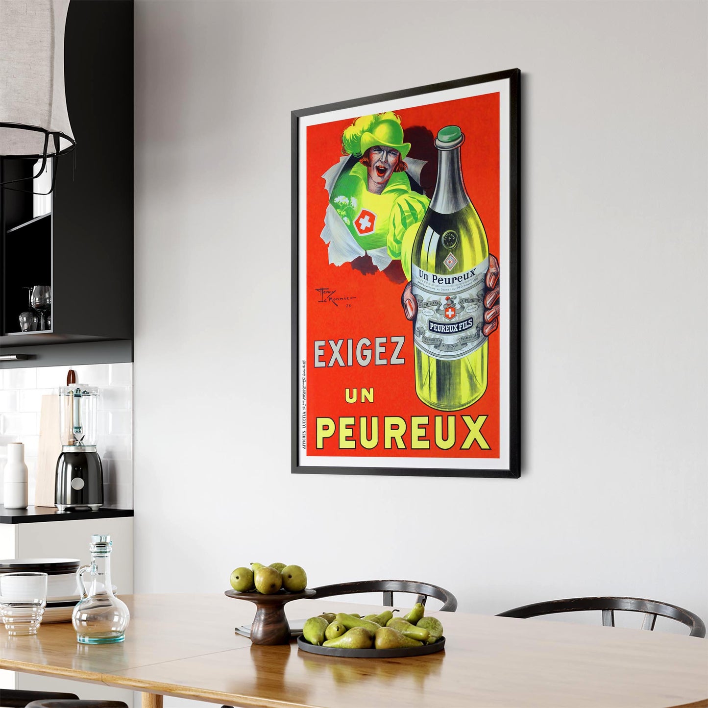 Exigez Un Peureux Vintage Drinks Advert Wall Art - The Affordable Art Company