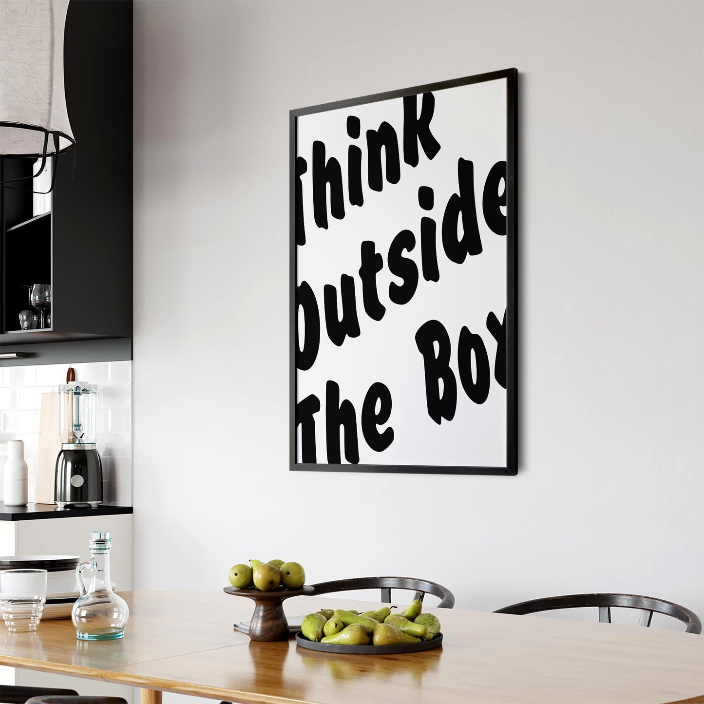 Think Outside The Box Office Work Quote Wall Art - The Affordable Art Company