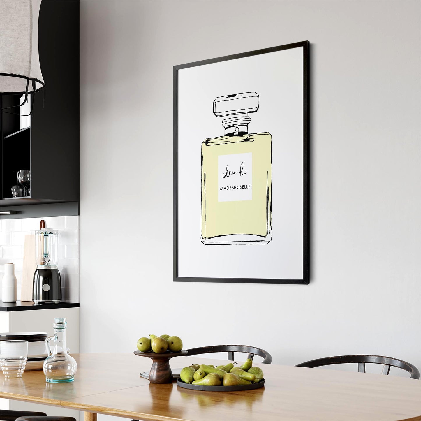 Yellow Minimal Perfume Bottle Fashion Wall Art - The Affordable Art Company