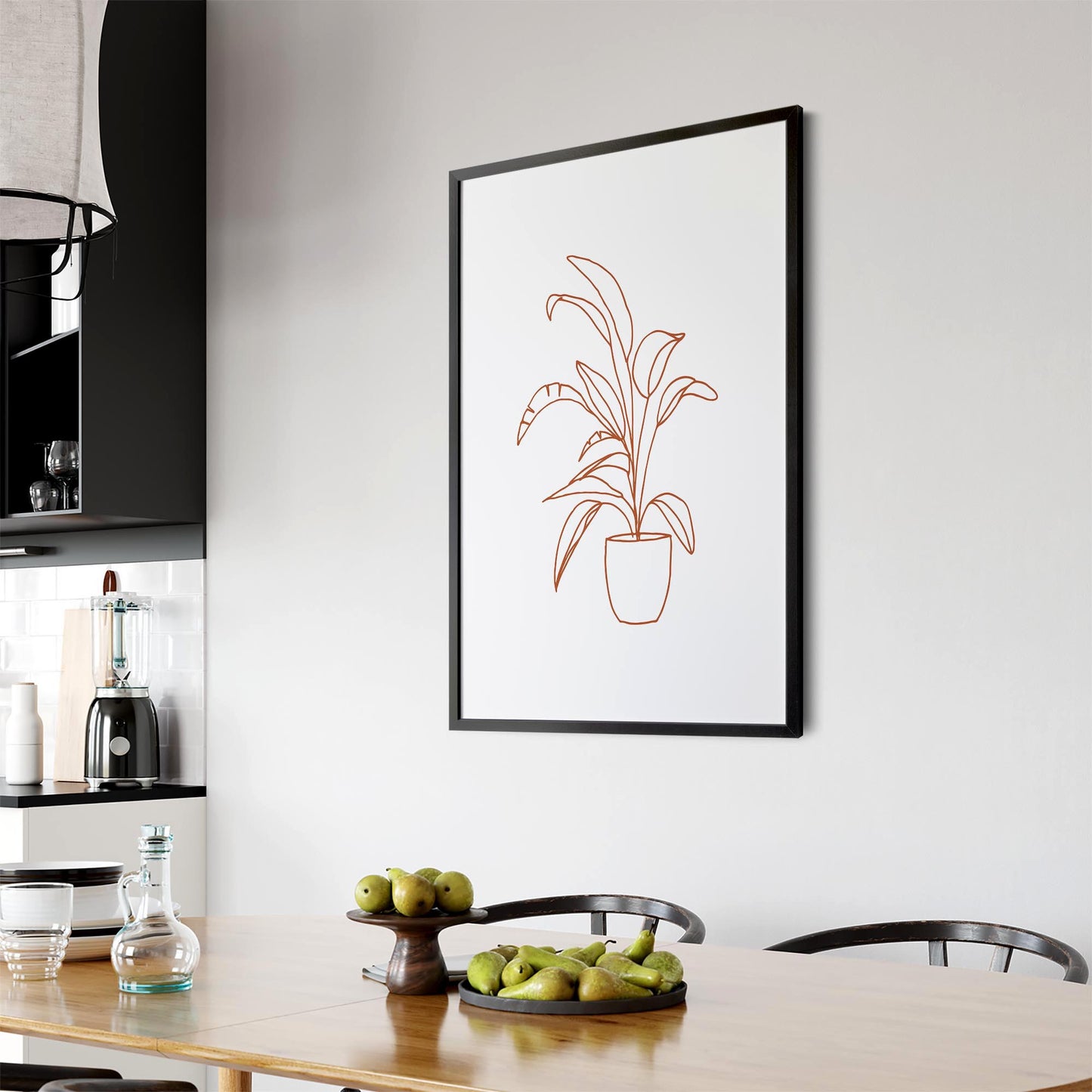 Abstract House Plant Minimal Living Room Wall Art #24 - The Affordable Art Company