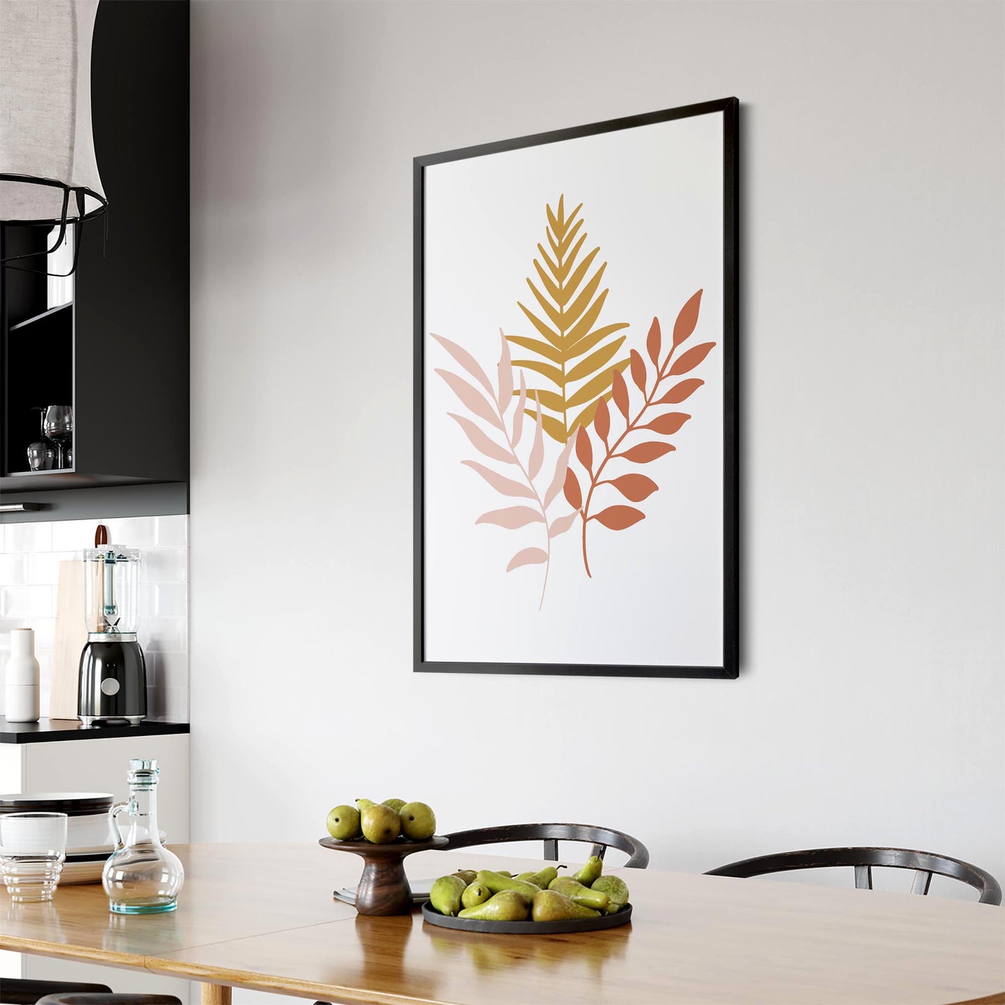 Abstract House Plant Minimal Living Room Wall Art #4 - The Affordable Art Company