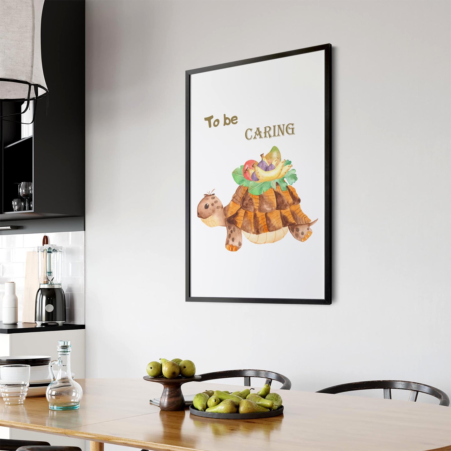 Tortoise "To Be Caring" Quote Nursery Wall Art - The Affordable Art Company