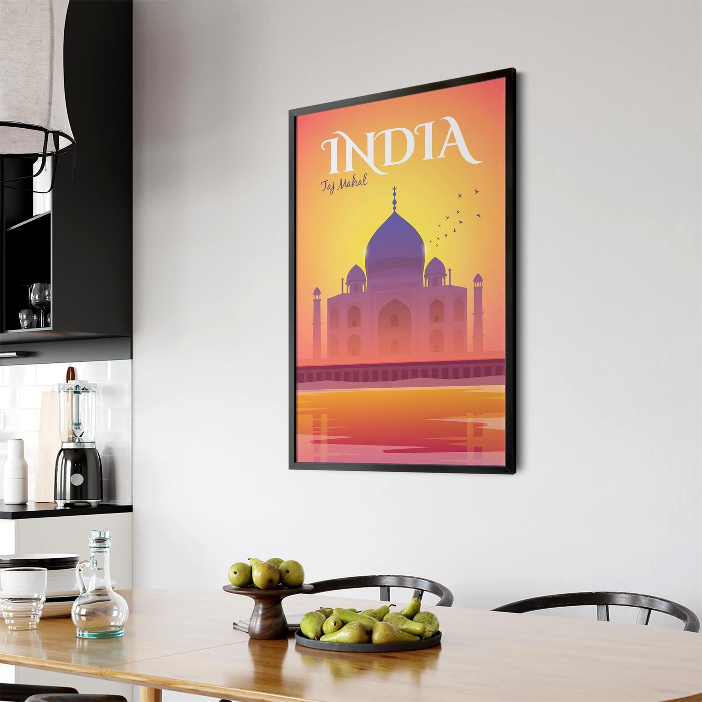 Retro Taj Mahal, India Vintage Travel Wall Art - The Affordable Art Company