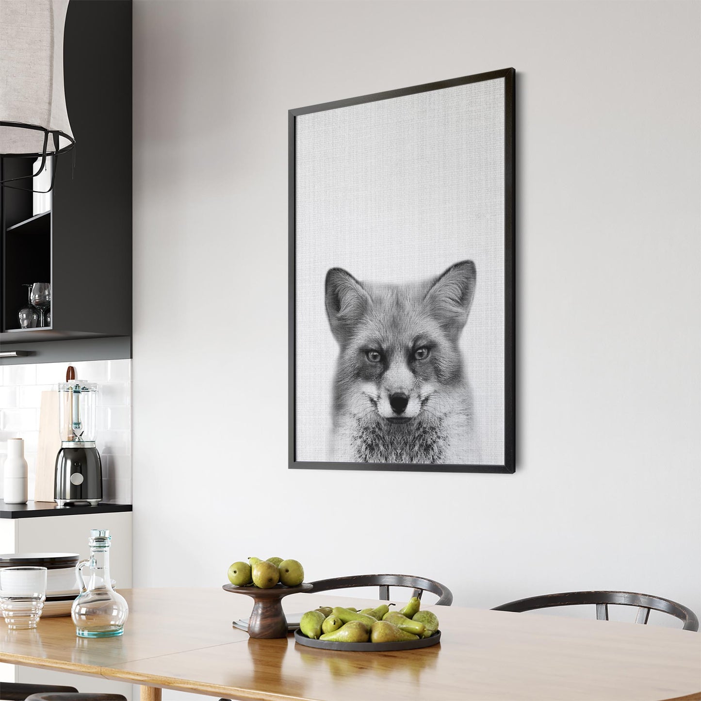 Fox Portrait Drawing Minimal Animal Wall Art - The Affordable Art Company
