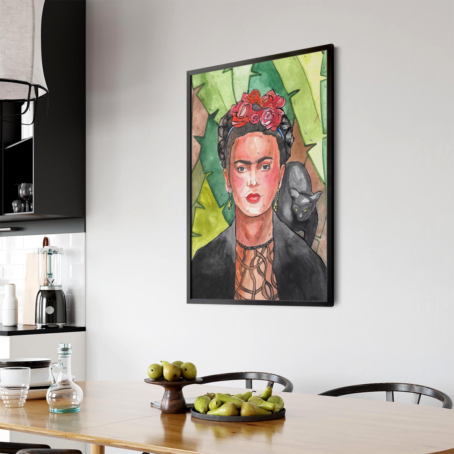 Frida Kahlo Jungle Cat Painting Fashion Wall Art - The Affordable Art Company