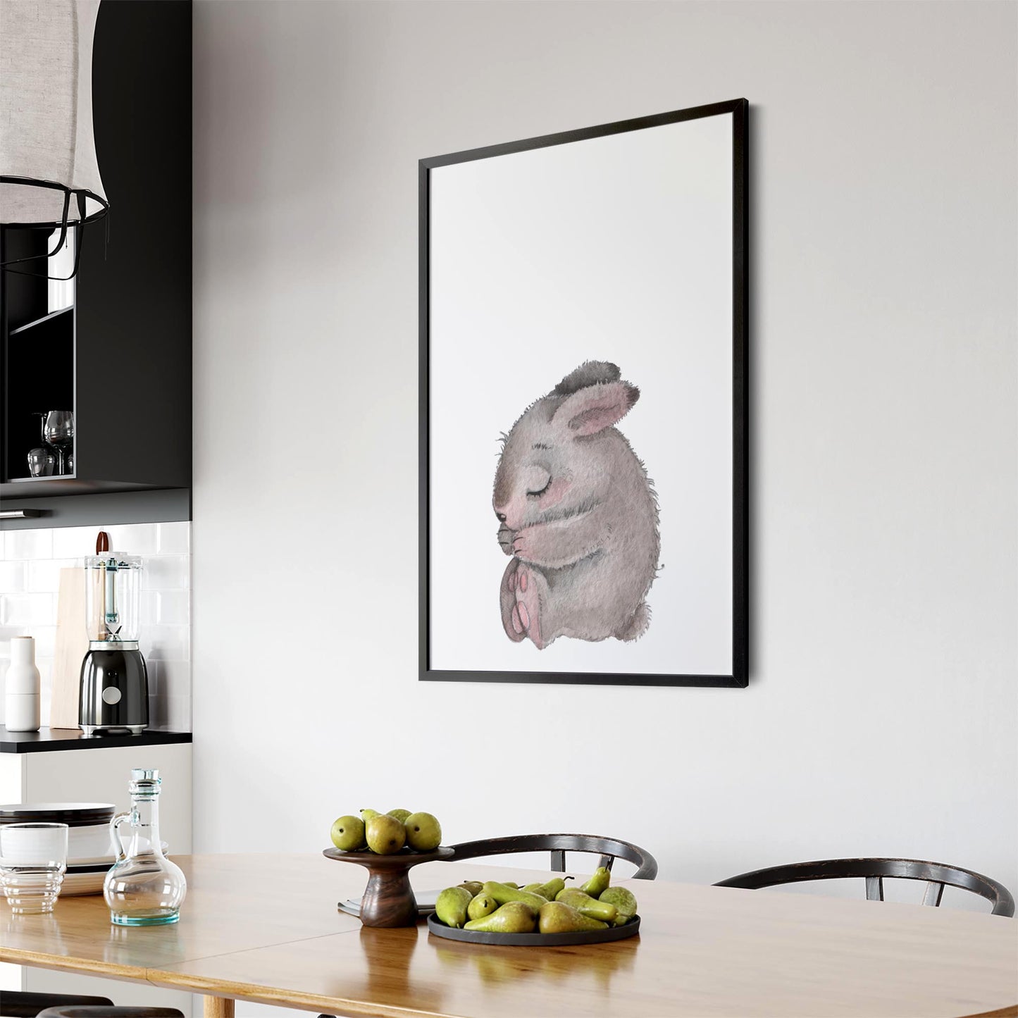 Sleeping Rabbit Cartoon Animal Nursery Wall Art #2 - The Affordable Art Company