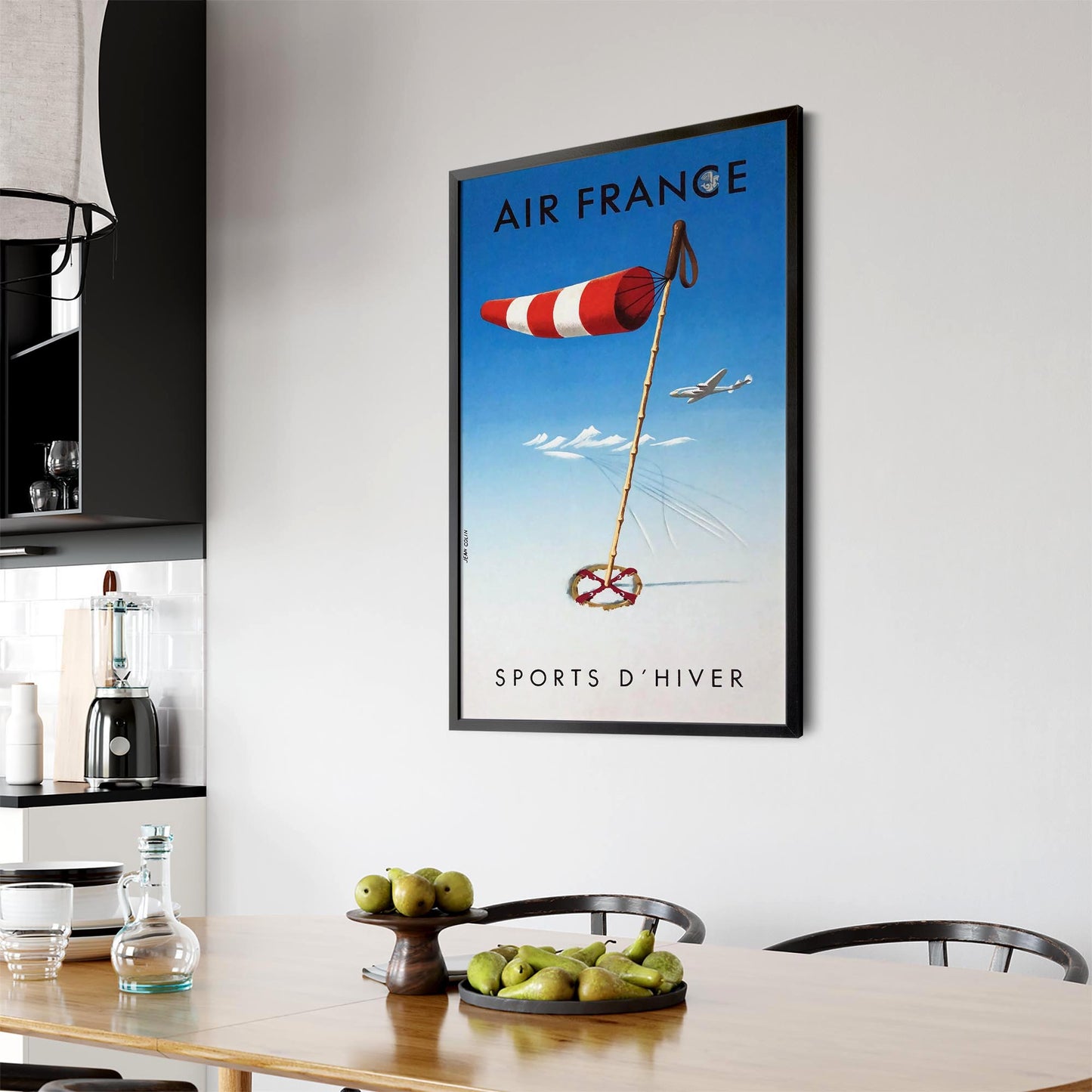 Winter Sports by Air France Vintage Travel Advert Wall Art - The Affordable Art Company