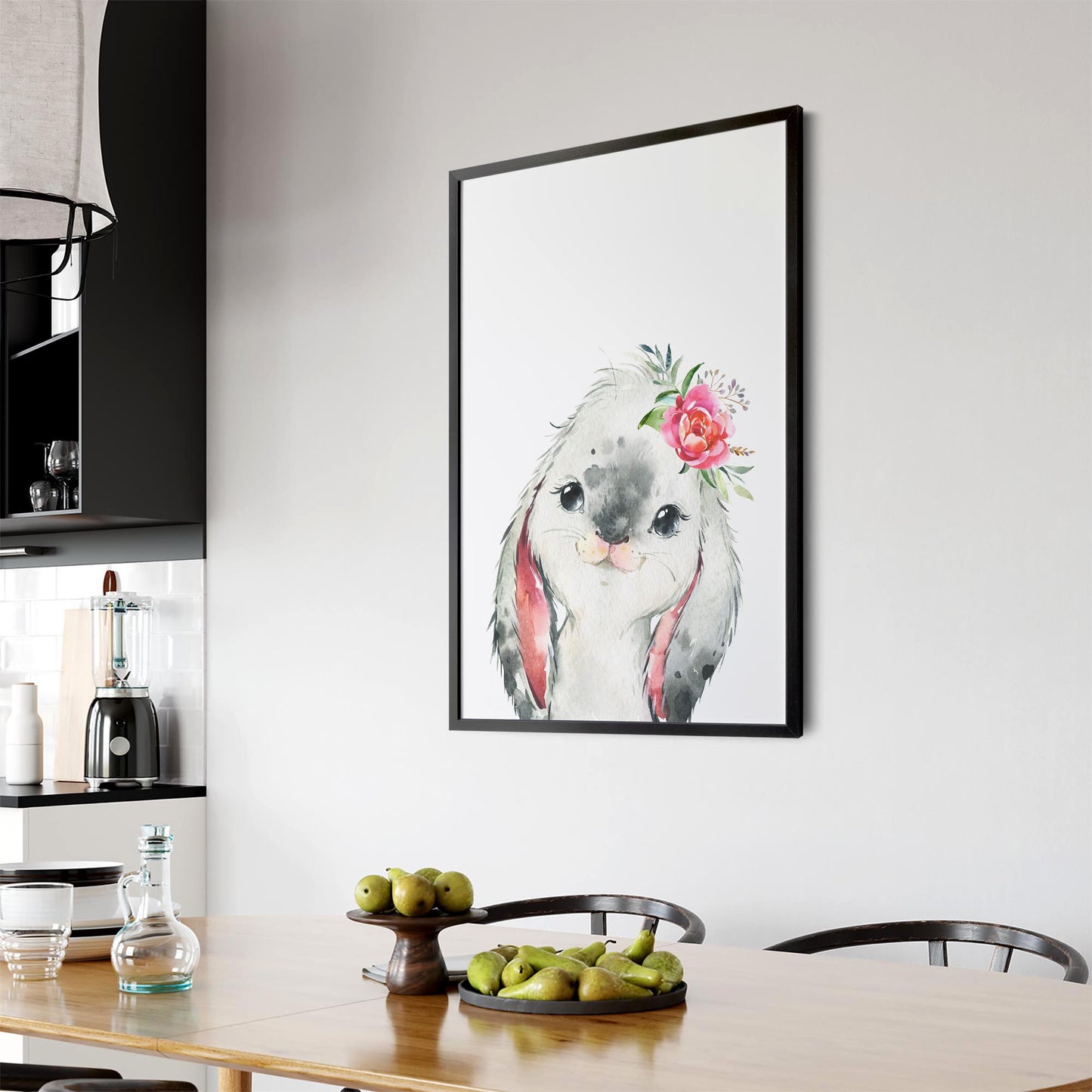 Cute Baby Bunny Rabbit Nursery Animal Wall Art - The Affordable Art Company