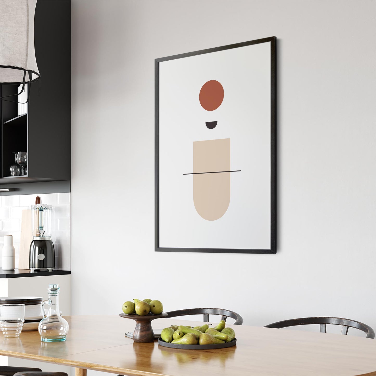 Minimal Pastel Abstract Retro Shapes Wall Art #1 - The Affordable Art Company
