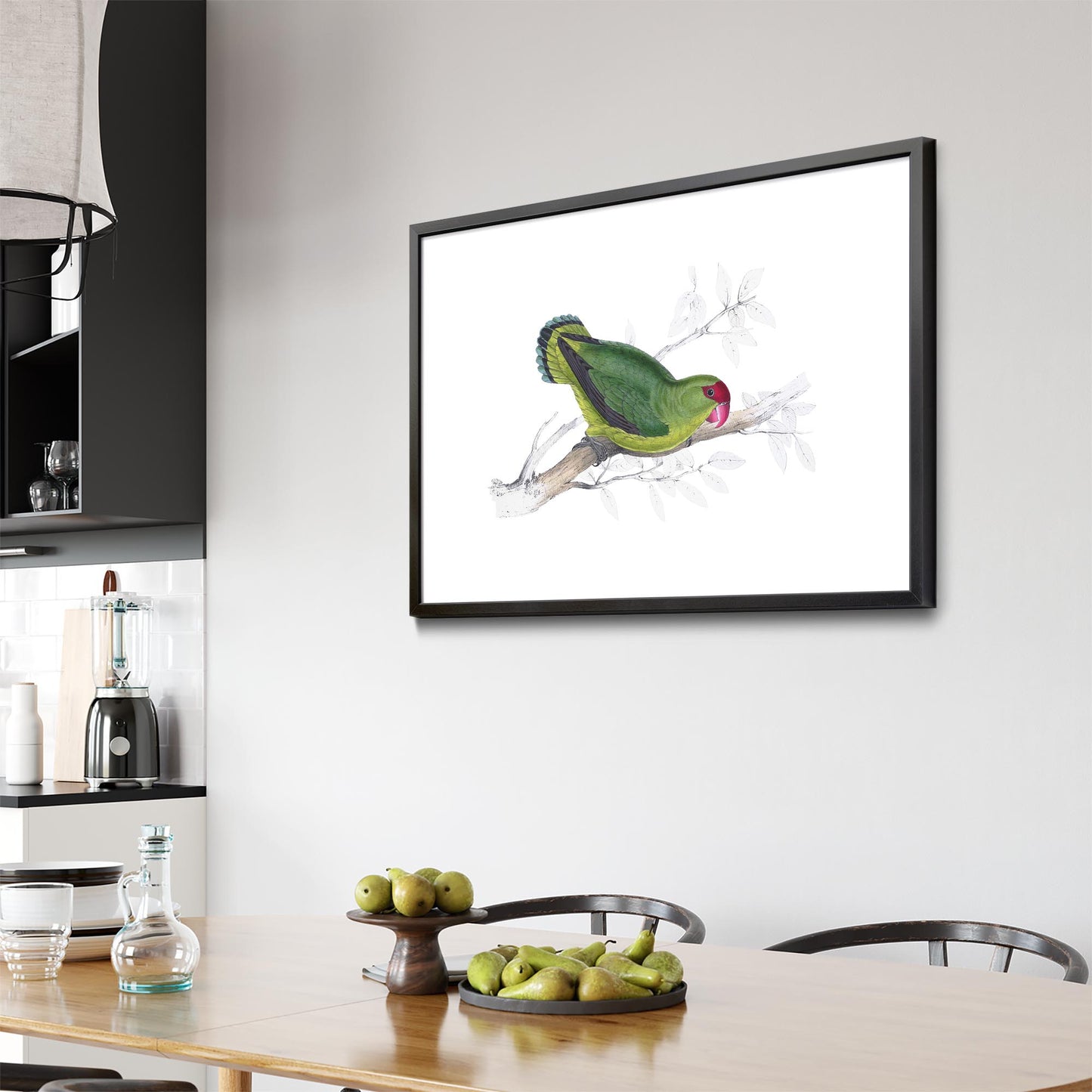 Black-Winged Lovebird Exotic Bird Drawing Wall Art - The Affordable Art Company