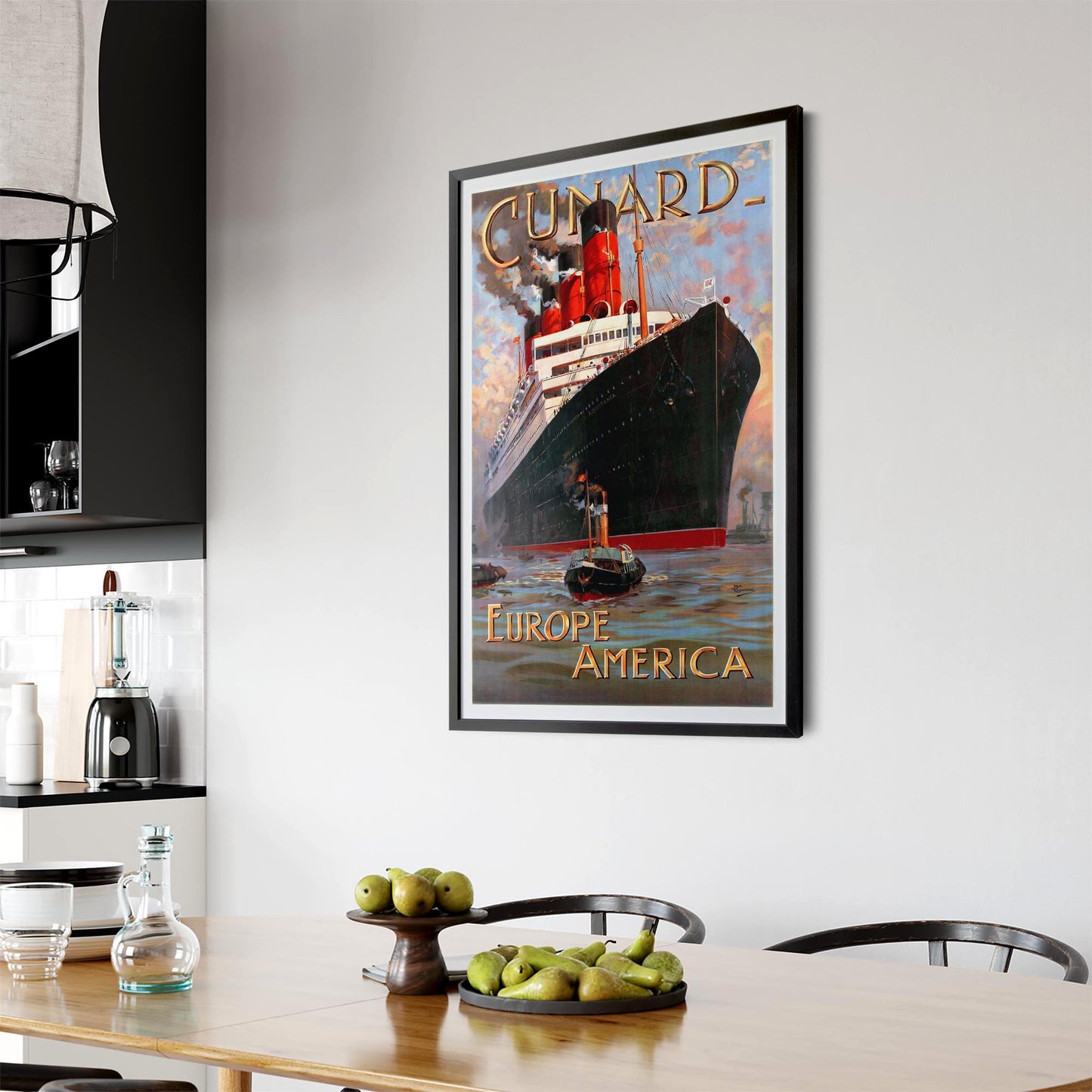 Cunard Line Europe to America Vintage Wall Art - The Affordable Art Company