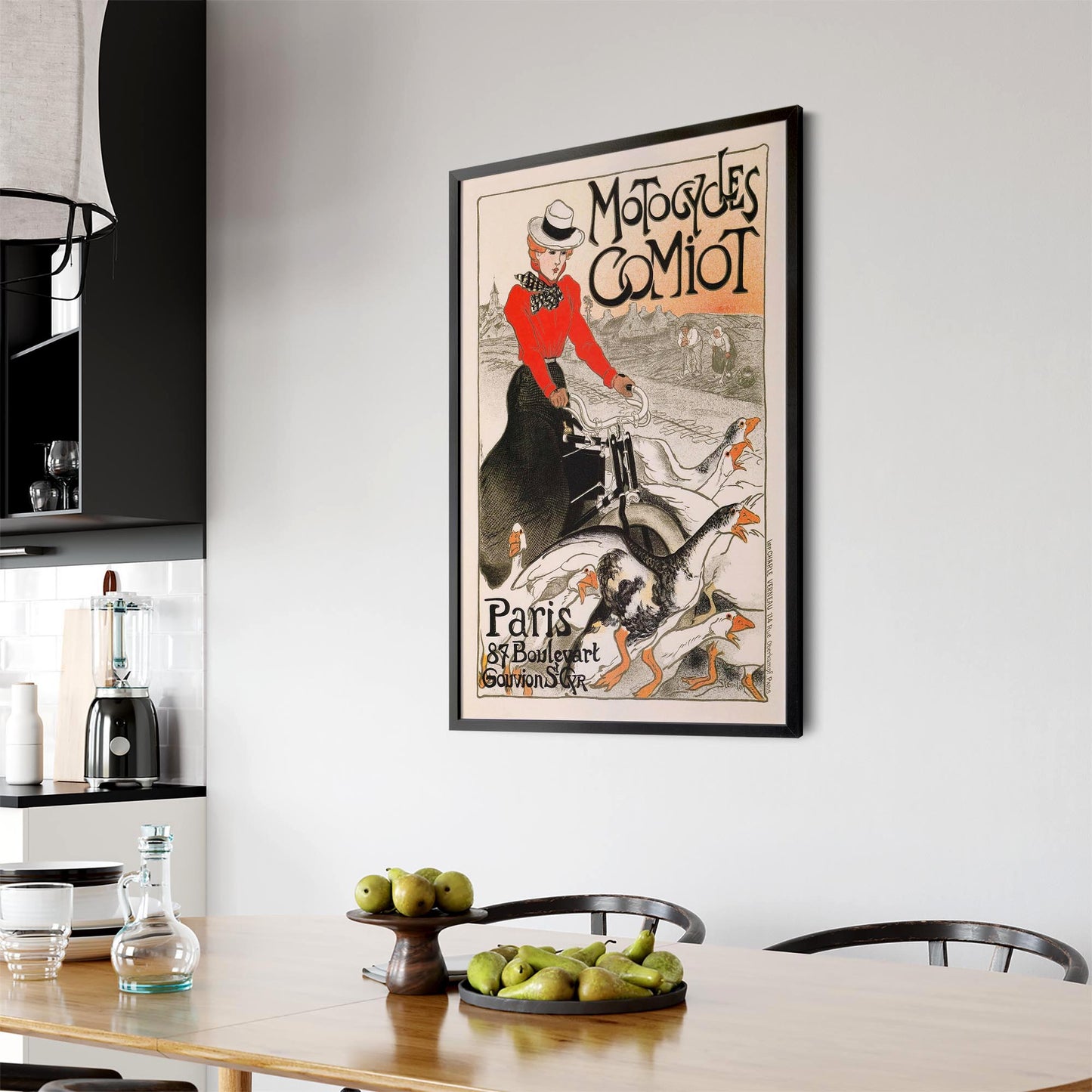 Motorcycles Comiot French Vintage Advert Wall Art - The Affordable Art Company