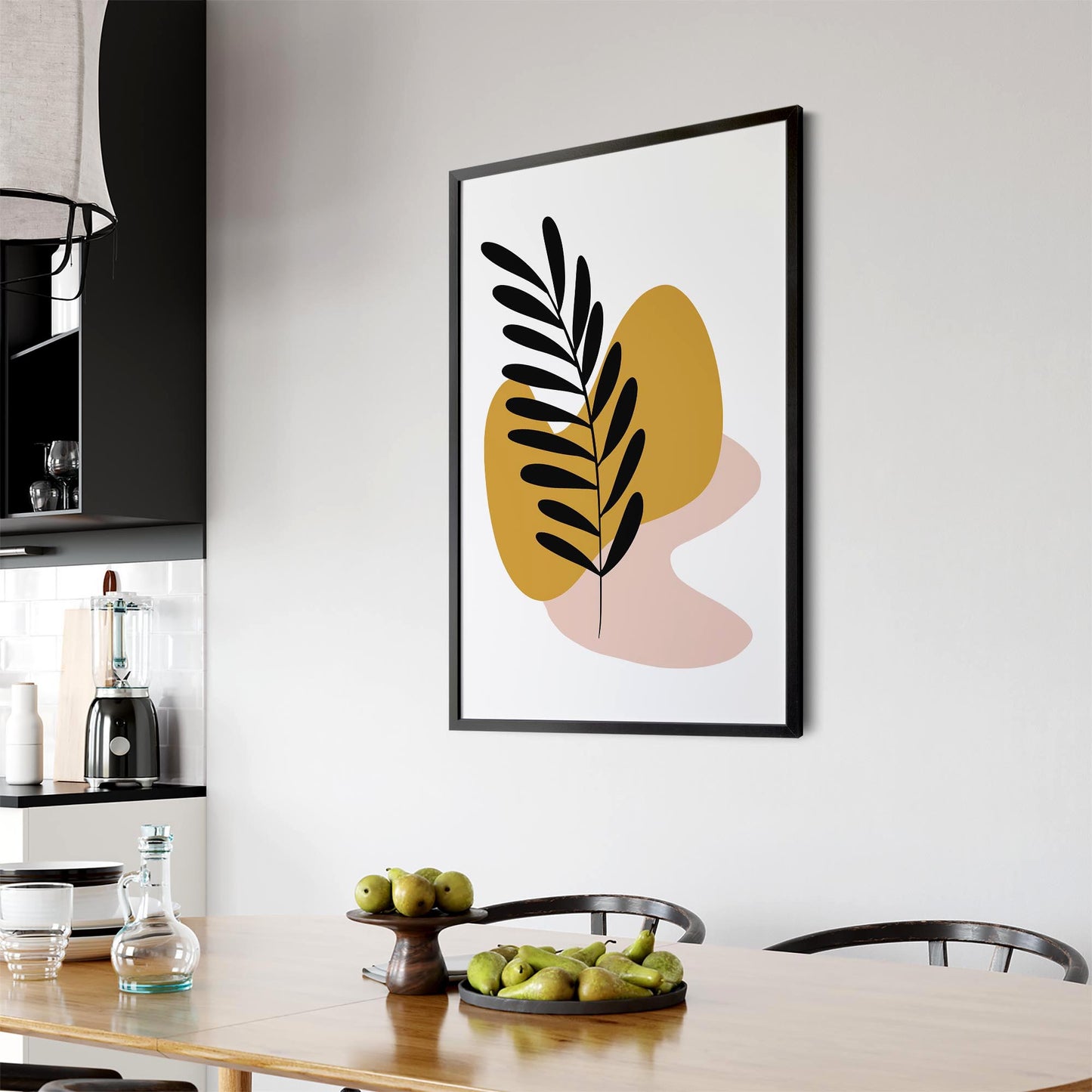 Abstract House Plant Minimal Living Room Wall Art #5 - The Affordable Art Company