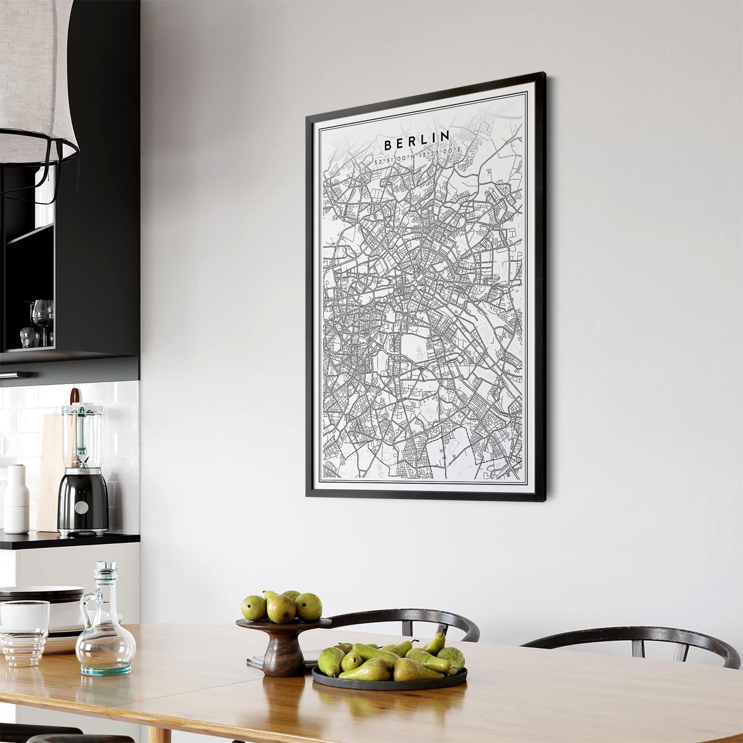 Berlin Germany Minimal Map Travel Wall Art - The Affordable Art Company