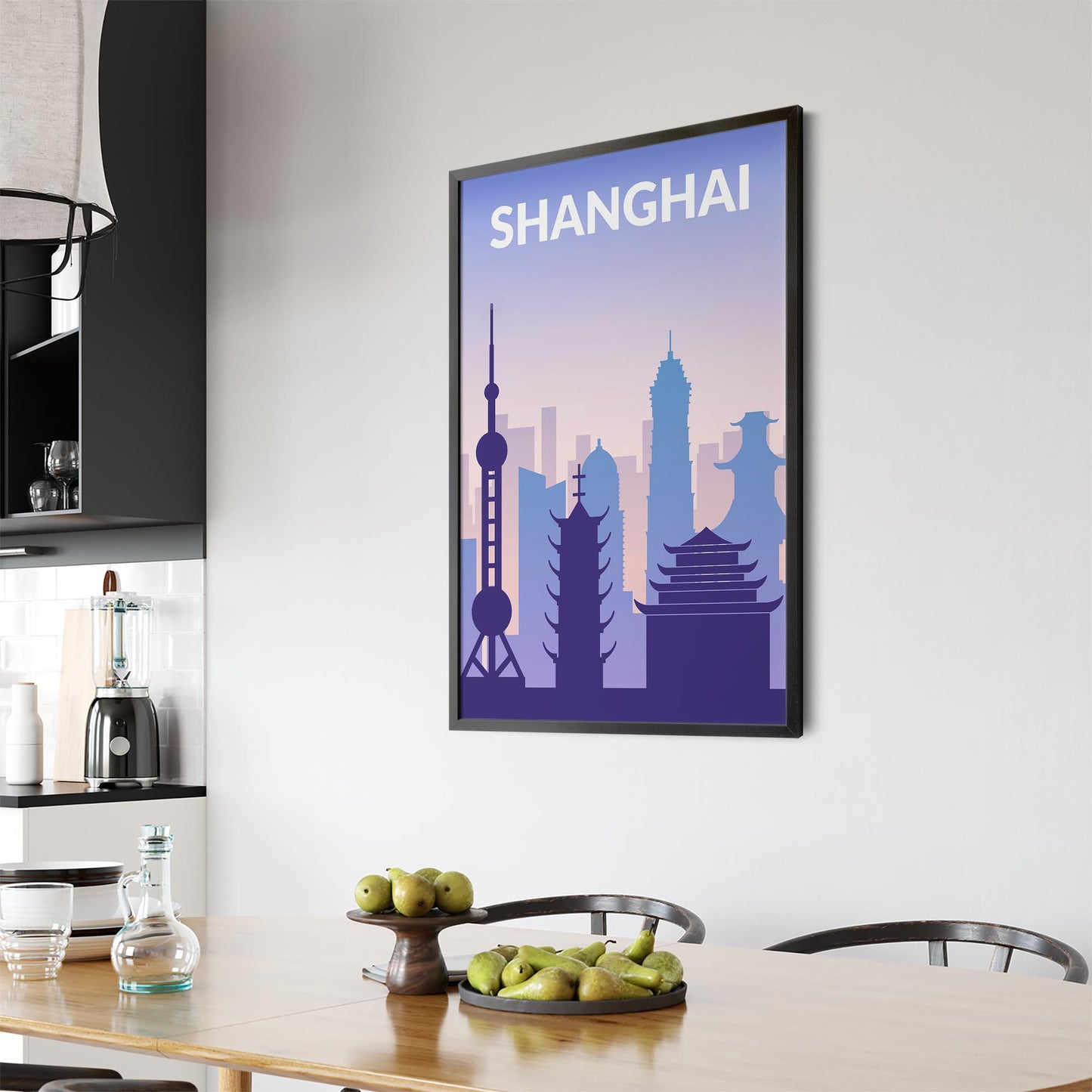 Retro Shanghai China Travel Advert Wall Art - Portsby