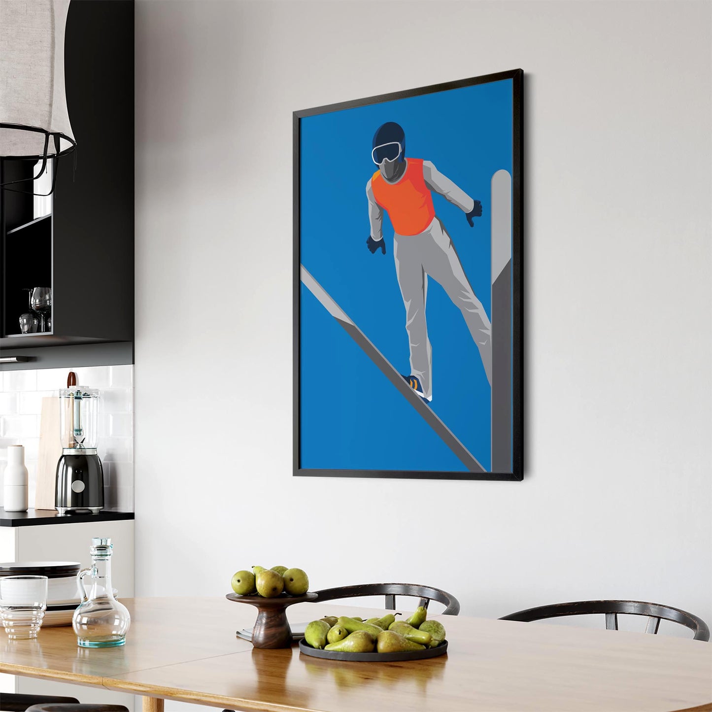 Retro Ski Winter Vintage Snow Cabin Wall Art #2 - The Affordable Art Company