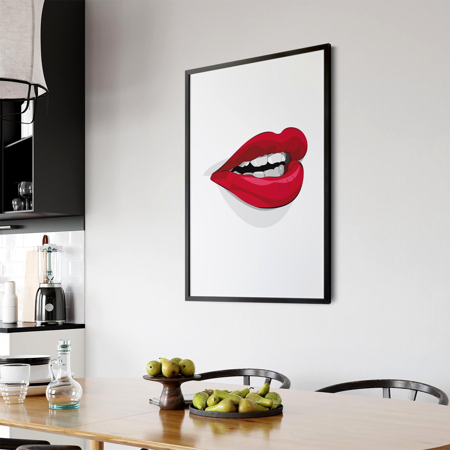 Red Lips Fashion Girls Bedroom Wall Art - The Affordable Art Company