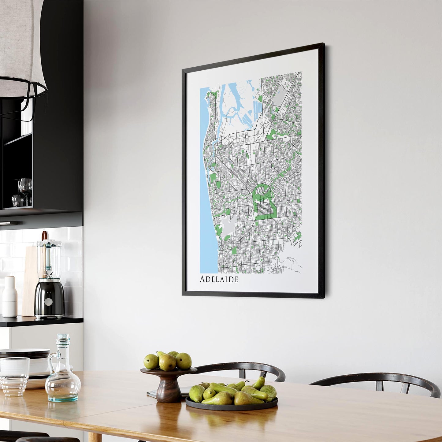 Minimal Adelaide Map South Australia Wall Art - The Affordable Art Company