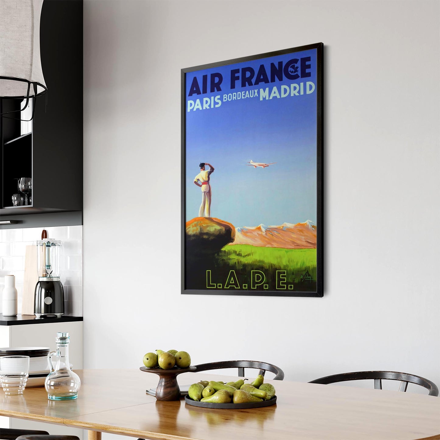 Paris, Bordeaux & Madrid by Air France Vintage Travel Advert Wall Art - The Affordable Art Company