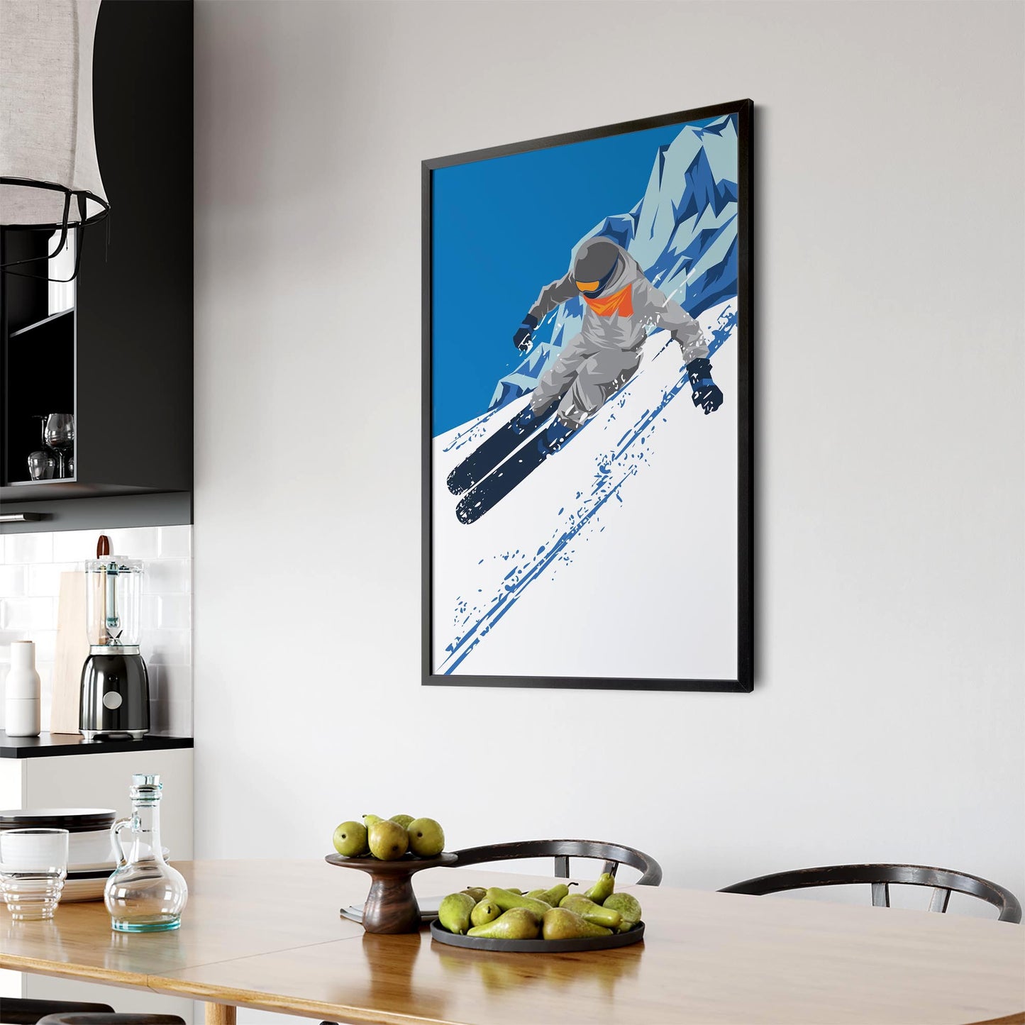 Retro Ski Winter Vintage Snow Cabin Wall Art #1 - The Affordable Art Company