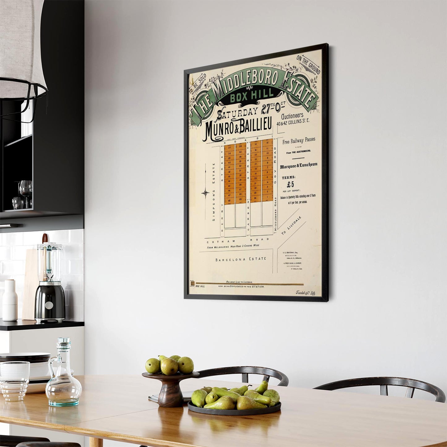 Box Hill Melbourne Vintage Real Estate Advert Art - The Affordable Art Company