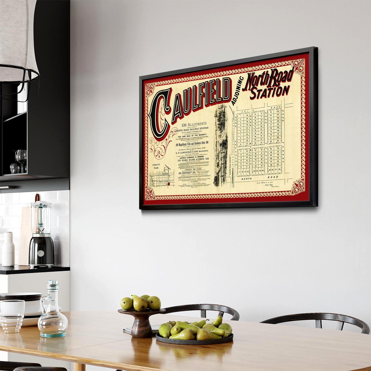 Caulfield Melbourne Vintage Real Estate Advert Art #2 - The Affordable Art Company
