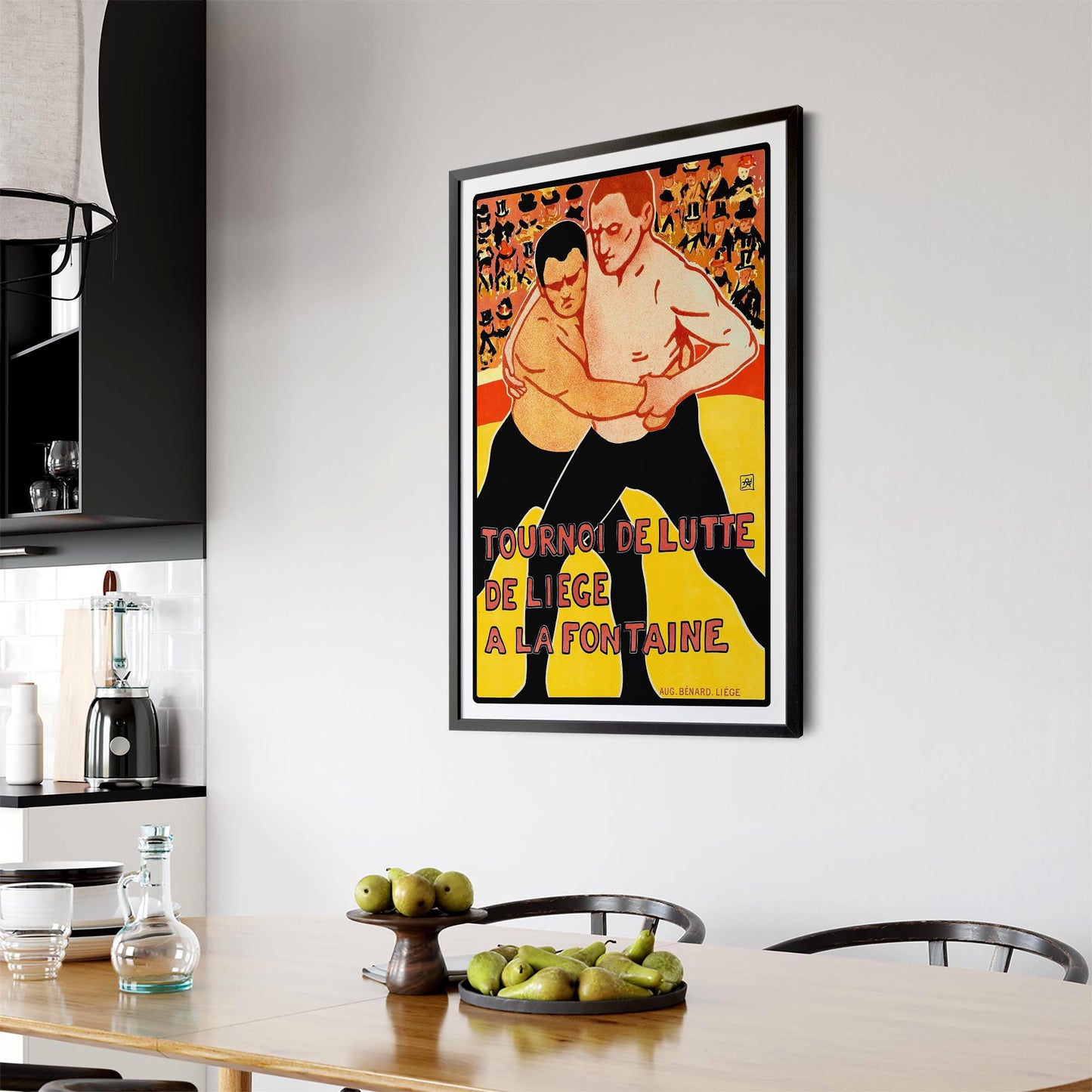 Wrestling Tournament Vintage Sports Advert Wall Art - The Affordable Art Company