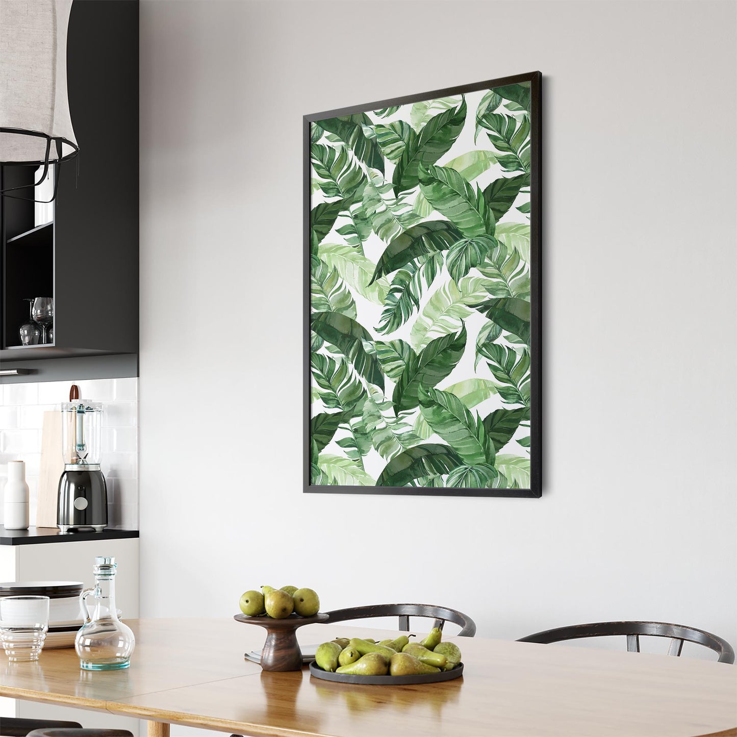Tropical Leaf Pattern Green Plant Leaves Wall Art #1 - The Affordable Art Company