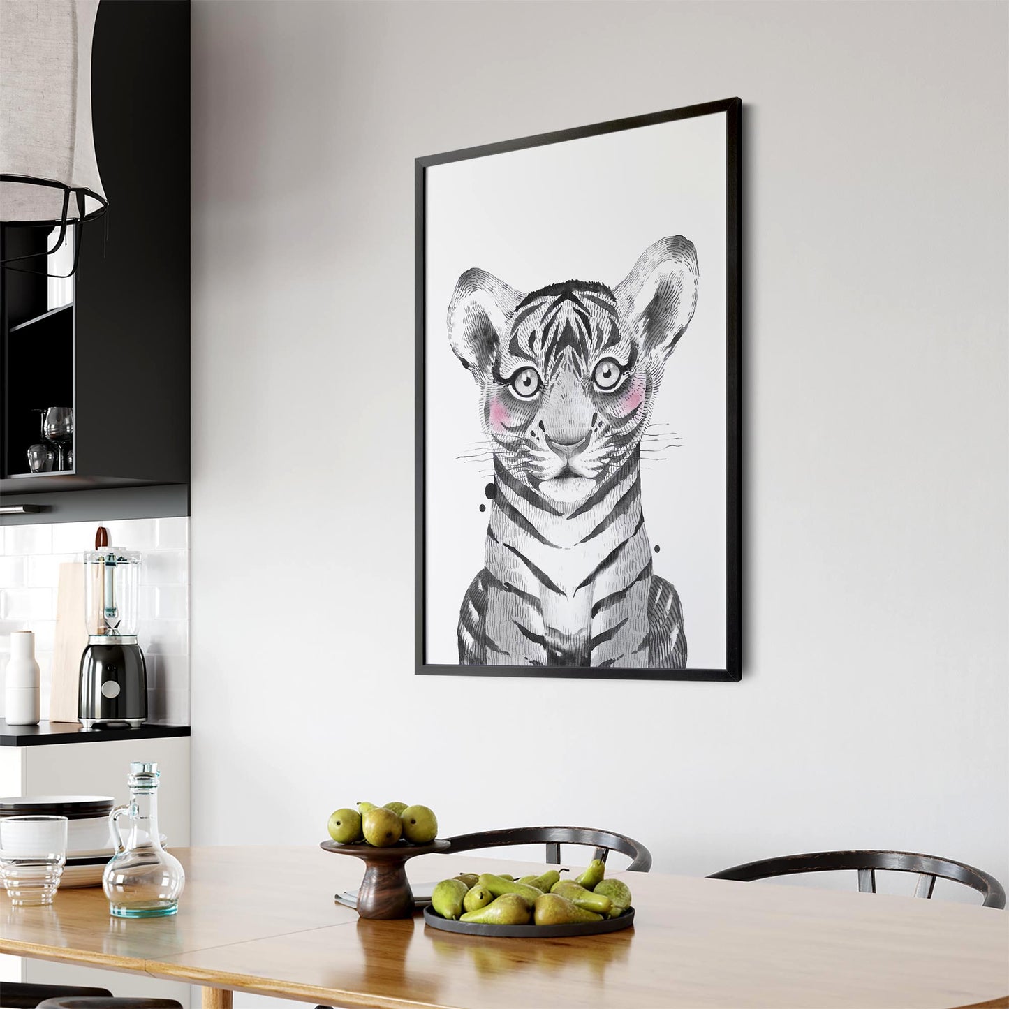Cute Blushing Baby Tiger Nursery Animal Wall Art - The Affordable Art Company