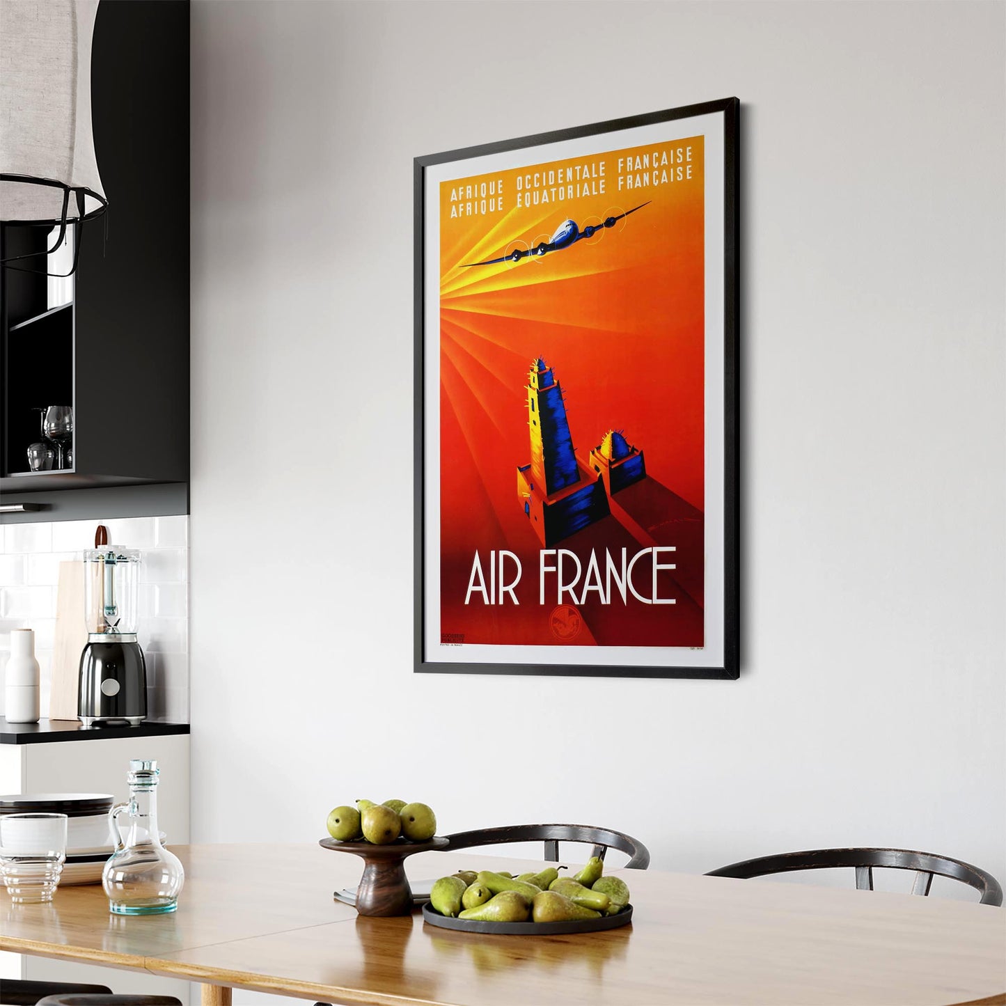 Air France Vintage Travel Advert Airline Wall Art - The Affordable Art Company