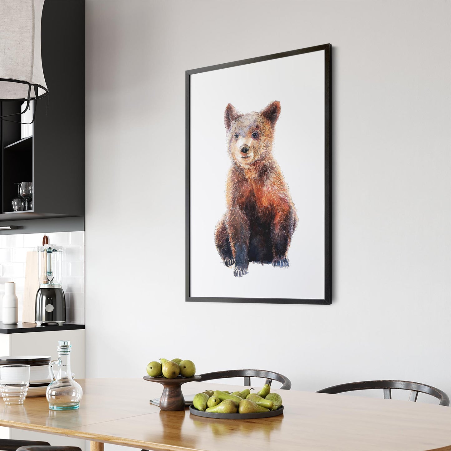 Watercolour Bear Painting Animal Nursery Wall Art - The Affordable Art Company
