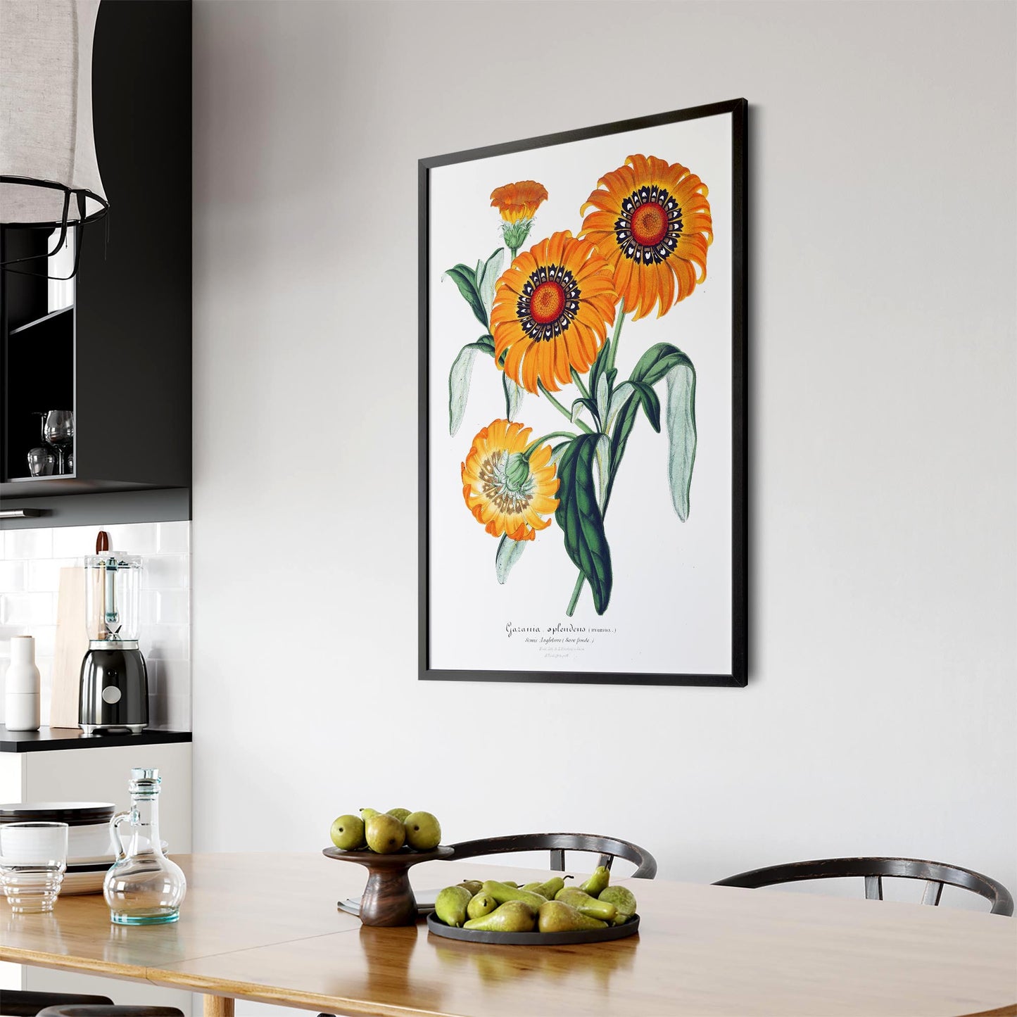 Orange Flowers Vintage Botanical Wall Art - The Affordable Art Company