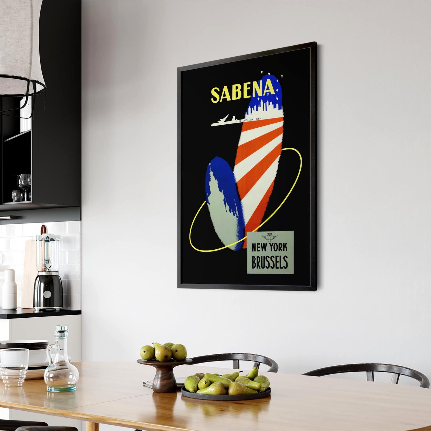 New York by Sabena Airlines Vintage Travel Advert Wall Art - The Affordable Art Company