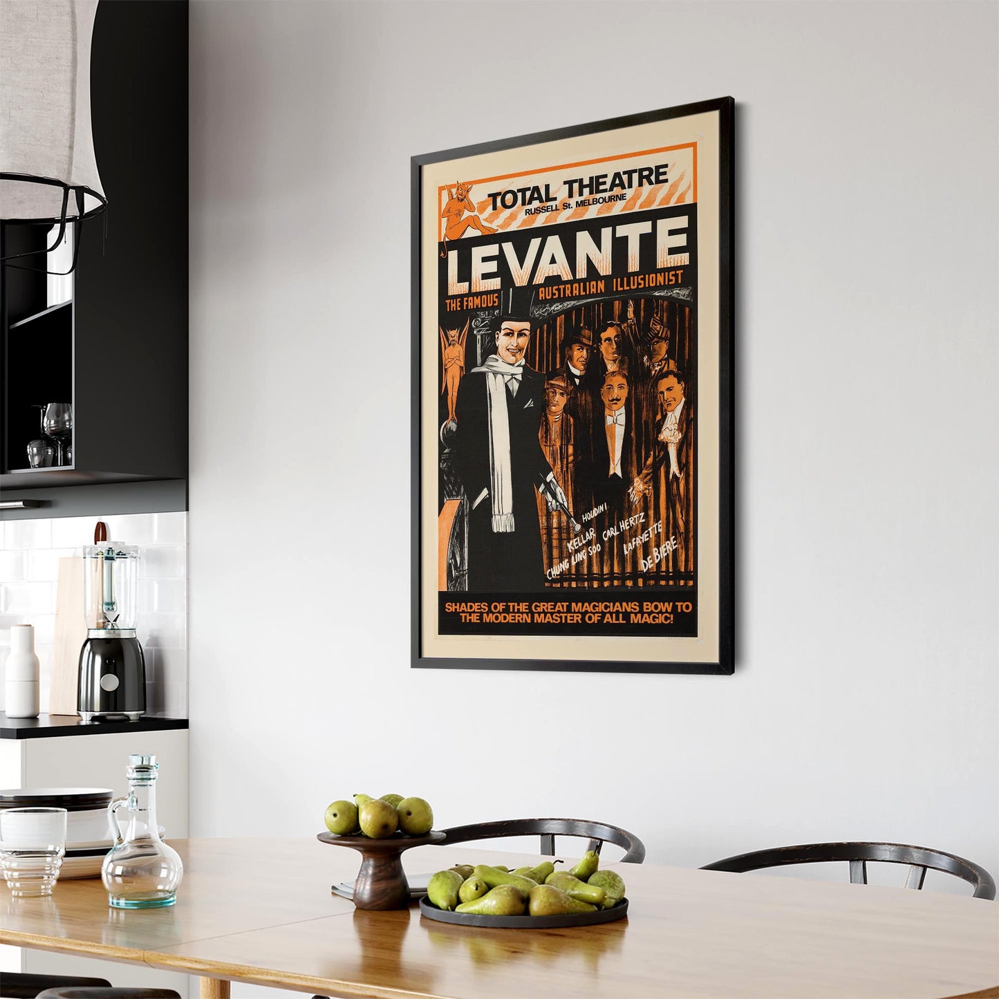 Levante Magician Melbourne Vintage Advert Wall Art - The Affordable Art Company