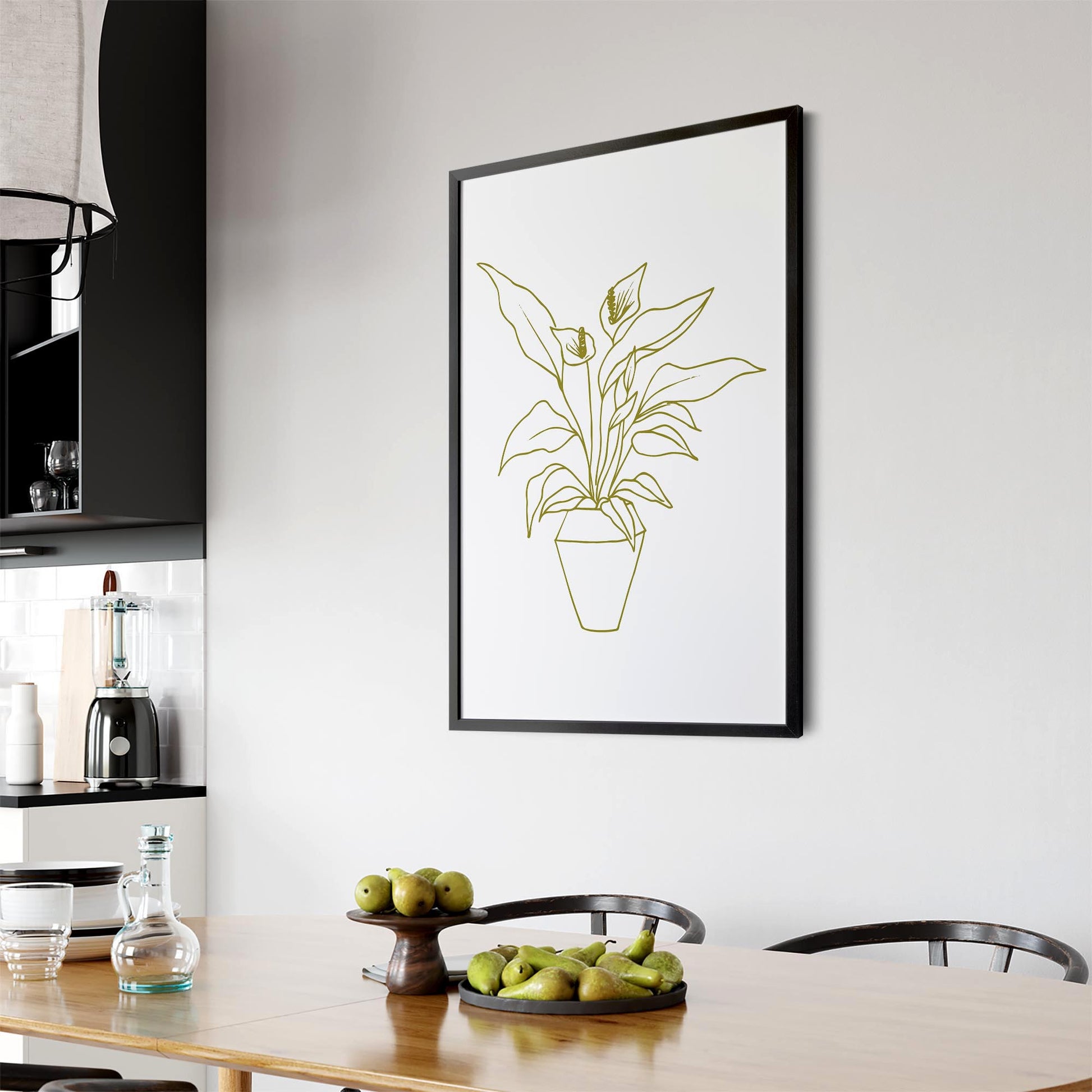 Abstract House Plant Minimal Living Room Wall Art #33 - The Affordable Art Company