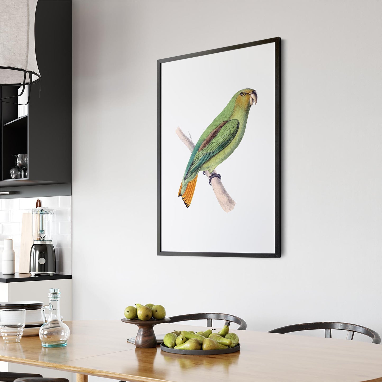 Golden-Tailed Parrot Exotic Bird Drawing Wall Art - The Affordable Art Company