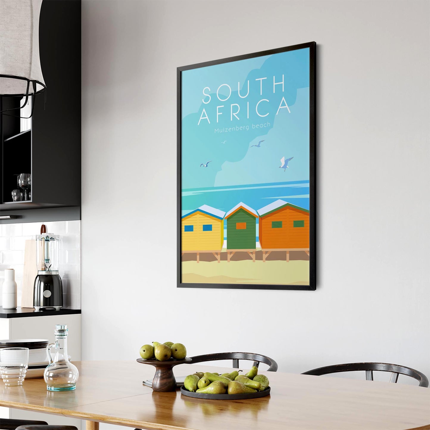 Retro Muizenberg Beach South Africa Wall Art - The Affordable Art Company