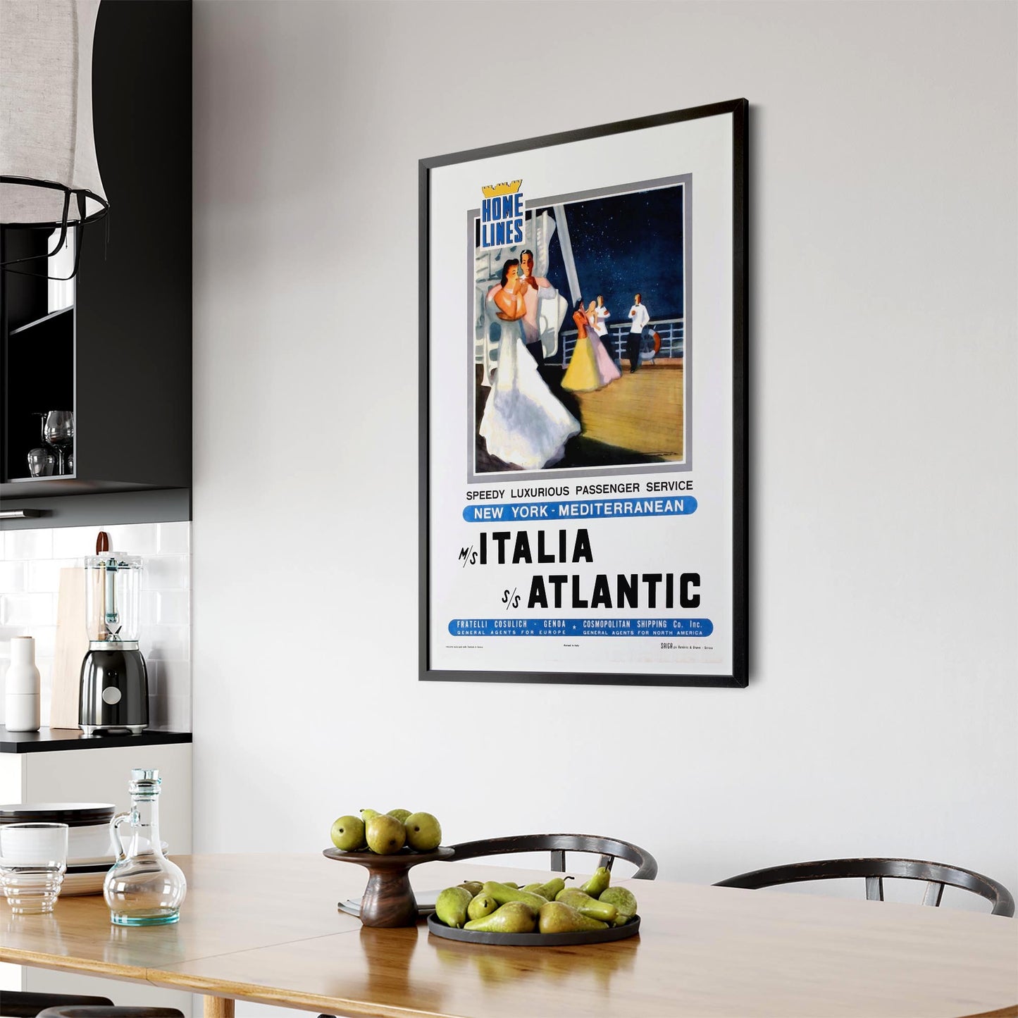 Italia Atlantic Vintage Travel Advert Wall Art - The Affordable Art Company