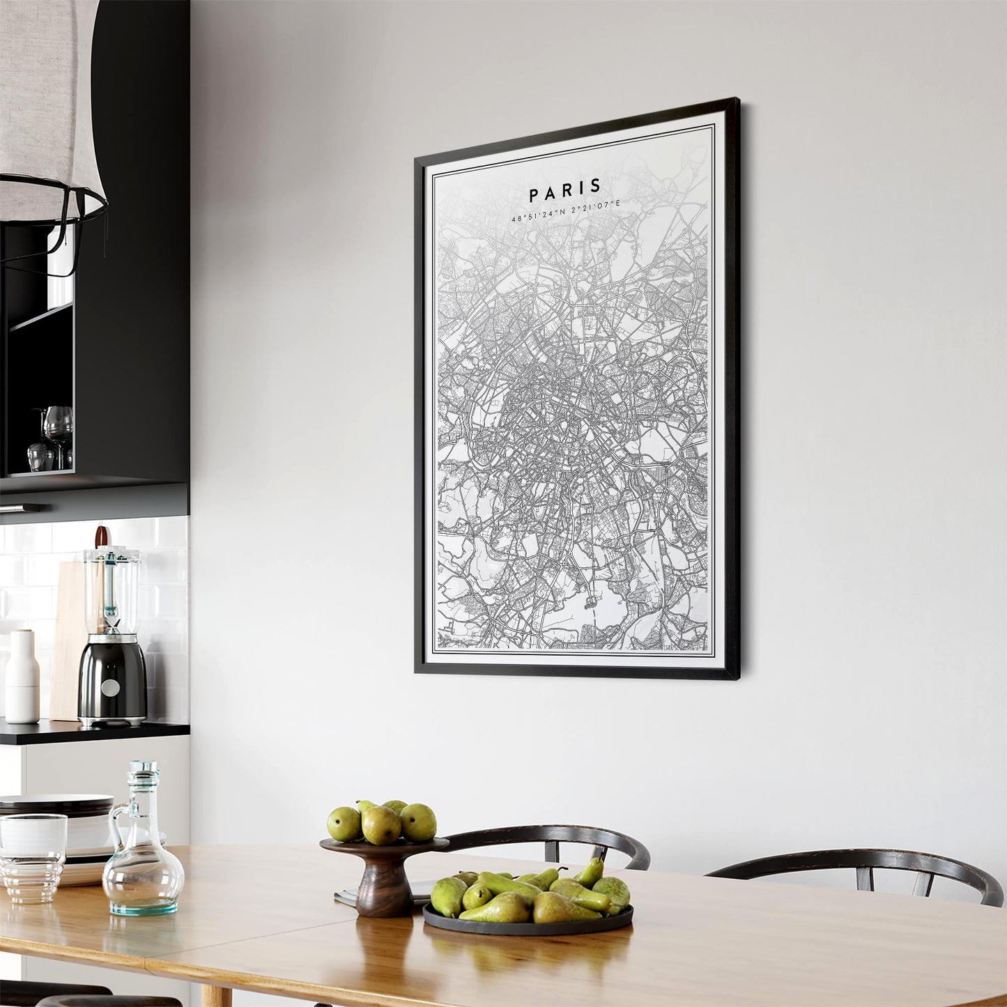 Paris France Minimal Map Travel Wall Art - The Affordable Art Company