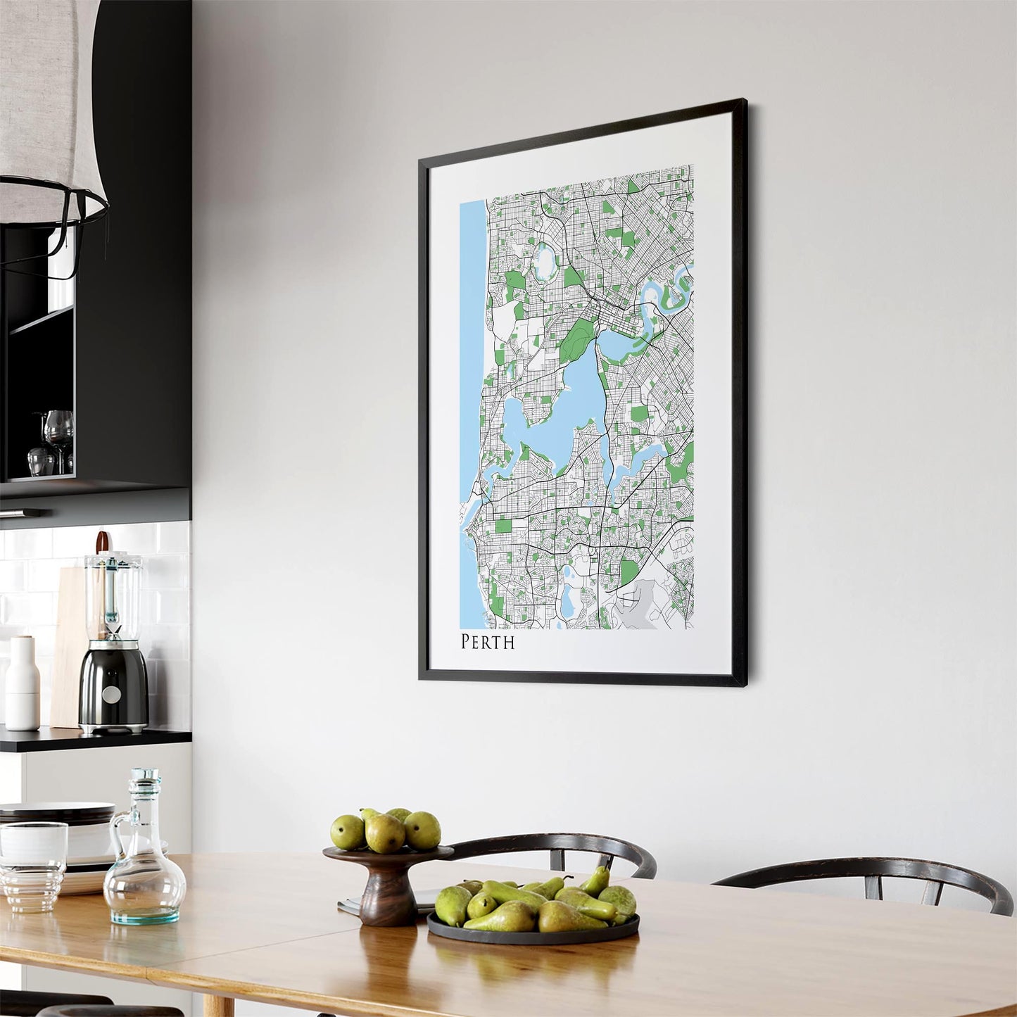 Minimal Perth Map Western Australia Wall Art - The Affordable Art Company