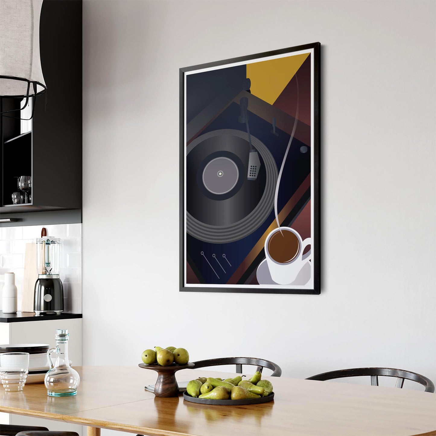 Art Deco Record Player Vintage Retro Wall Art - The Affordable Art Company