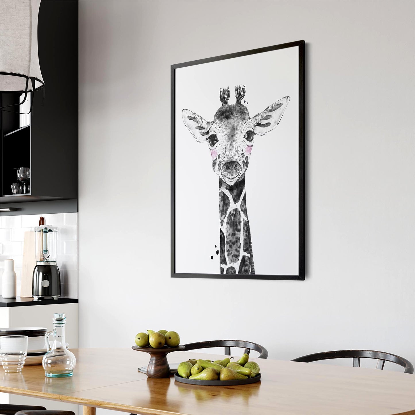 Cute Blushing Baby Giraffe Nursery Animal Wall Art - The Affordable Art Company