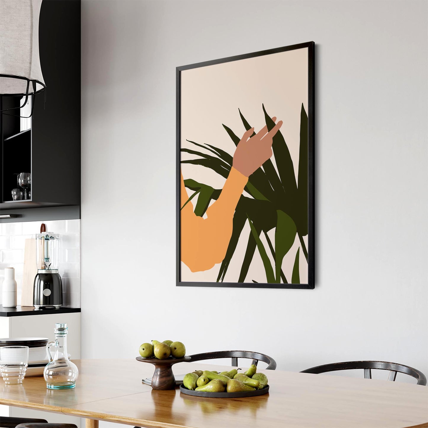 Retro House Plant Modern Pastel Wall Art - The Affordable Art Company